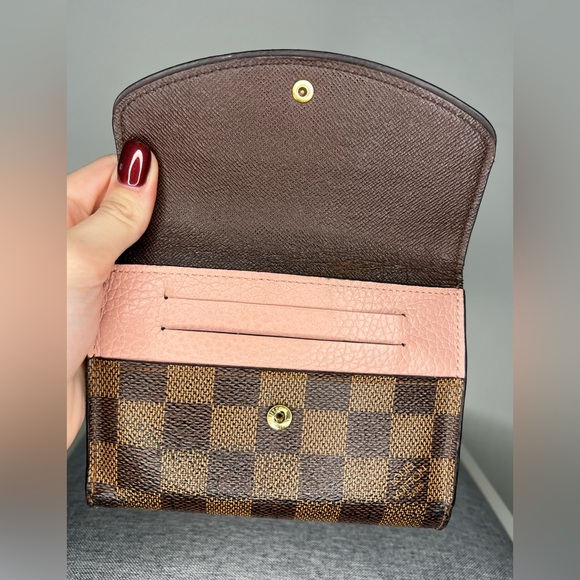 LOUIS VUITTON Portefeuille Normandy Bi-fold Damier Canvas Women's Rose/Brown - Picture 6 of 6